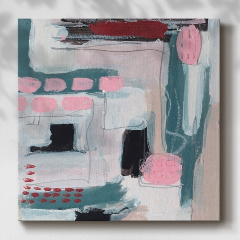«Pink Fantasia IV», toile tendue avec châssis de qualité supérieure - prête à être accrochée, H 24 po x l 24 po