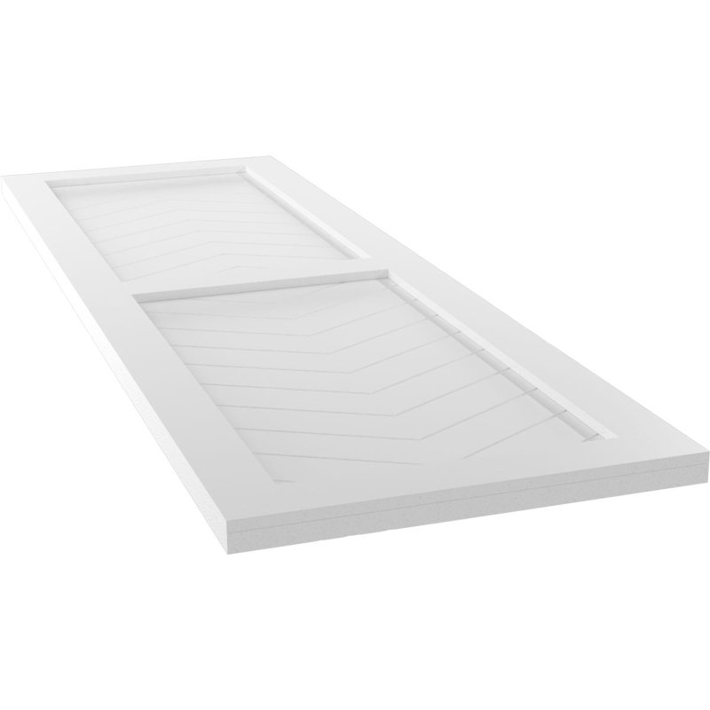 Volets à fixation fixe en PVC à deux panneaux de style moderne True Fit, 18", Sans finition, 49"