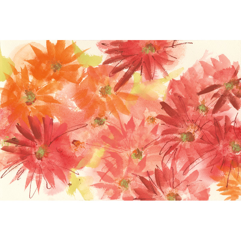 Fleurs en fleurs II, H 24 po x l 36 po, Non, Toile tendue