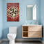 «Bath & Laundry Volleyball Ball Sunburst», art texturé en bois rouge-1960816894