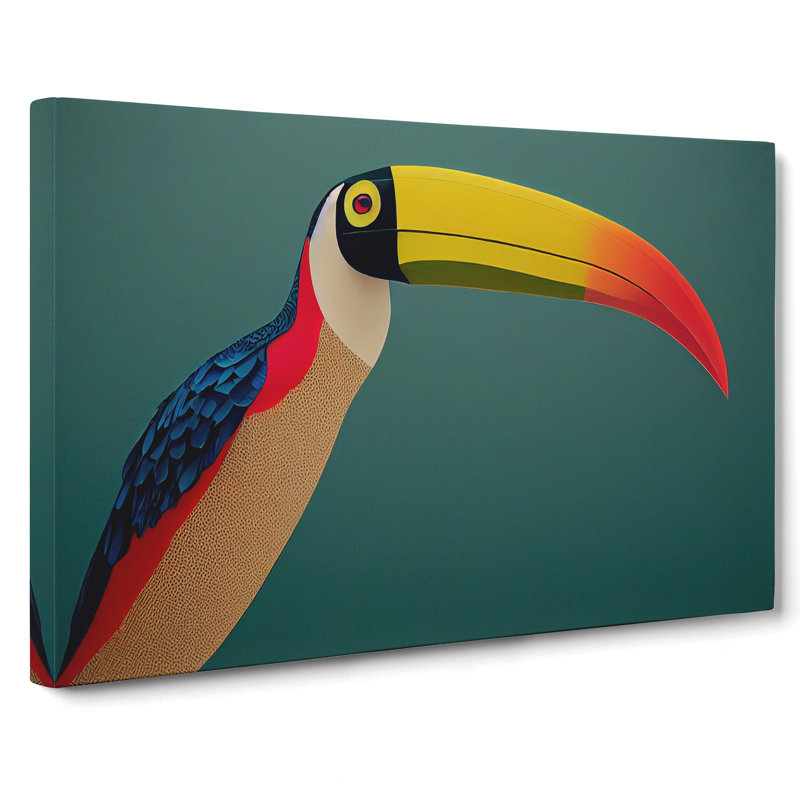 Delightful Toucan Bird - Wrapped Canvas, 35cm H x 50cm W x 3cm D