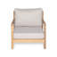 Fauteuil club de patio en bois d'acacia avec coussin résistant à l'eau, beige (1 pièce)