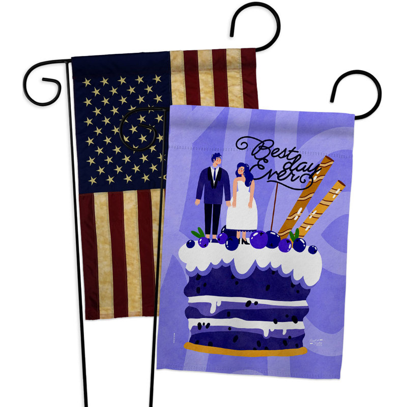 Double Sided 18.5'' H x 13'' W Polyester Wedding Garden Flag