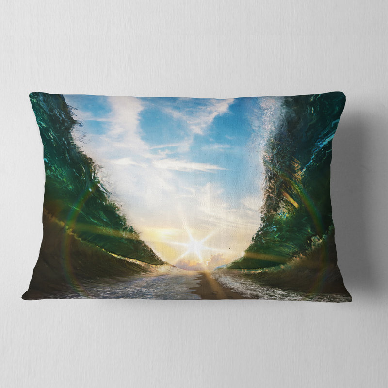 Coussin marin vers le soleil, Rectangulaire, 12 po x 20 po