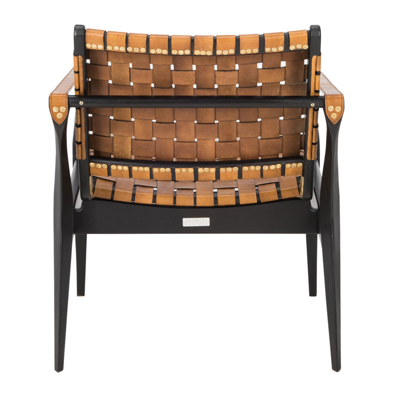 Armchair, Brown Genuine Leather, Black
