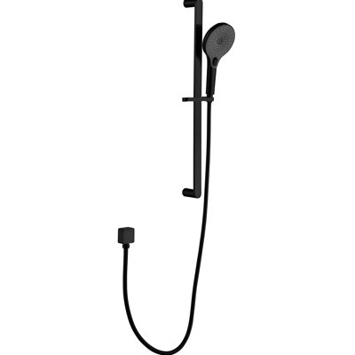 28-Inch Slide Bar Handheld Shower With 59-Inch Hose, Matte Black, Stainless Steel, Powerful Water Output For A Clean Bathroom Experience Hose And Bar, Black Finish, Strong Flow Easy Maintenance