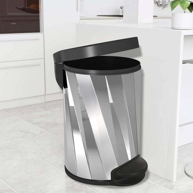 Steel Open Waste Basket - 1.32 Gallons