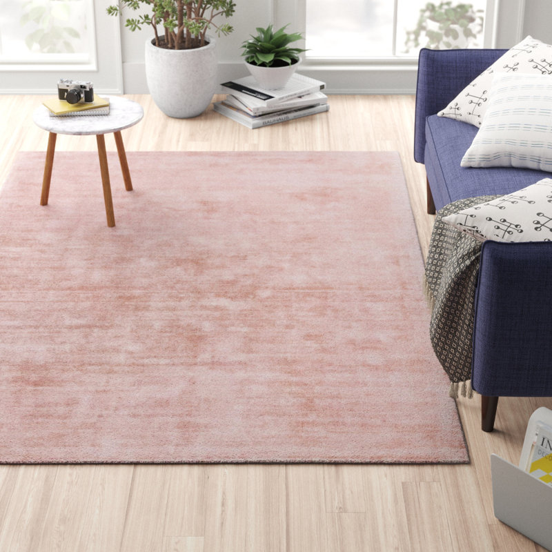 Phoebe Plain Silky Pink Rug, Rectangle 200 x 290cm