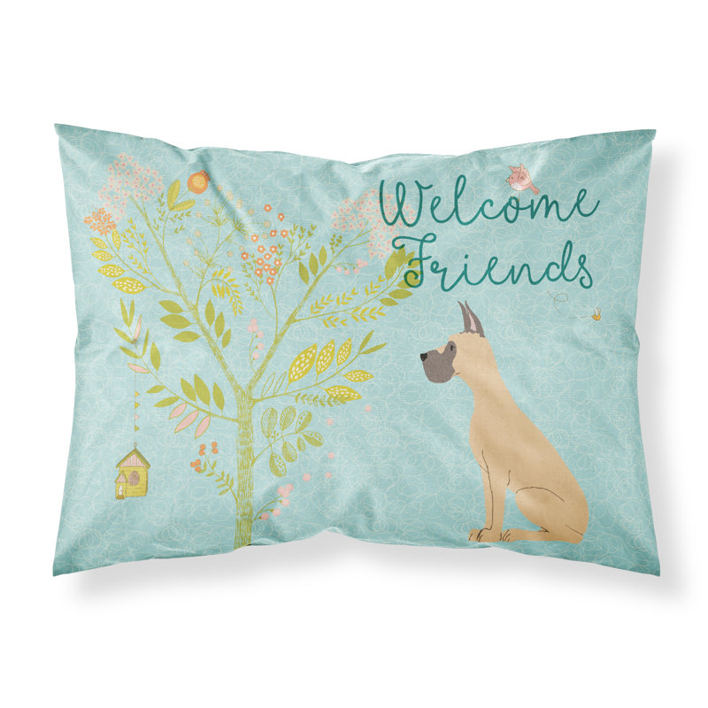 Taie d’oreiller welcome friends, Fawn Great Dane Cropped Ears