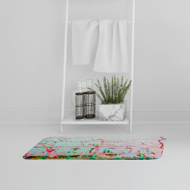 Higuchi Memory Foam Non-Slip Bath Rug, Red