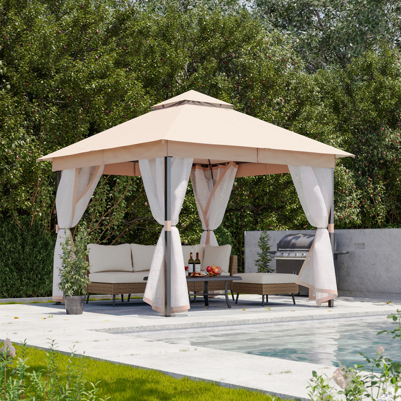 LAUSAINT HOME Outdoor Patio Gazebo 10'x10', Beige