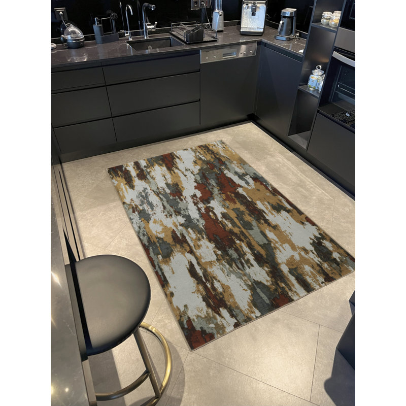 Abstract Indoor / Outdoor Rug, Rectangle 2'8" x 5'