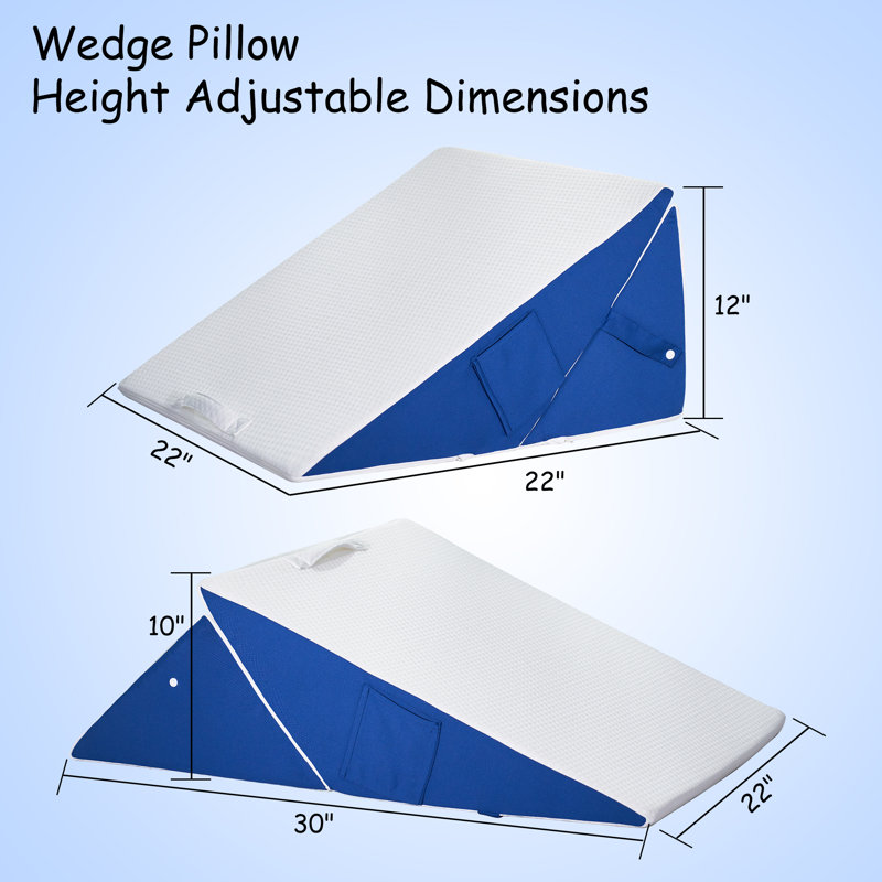 Avory Adjustable Bed Wedge Pillow for Sleeping, Back Support and Leg Elevation