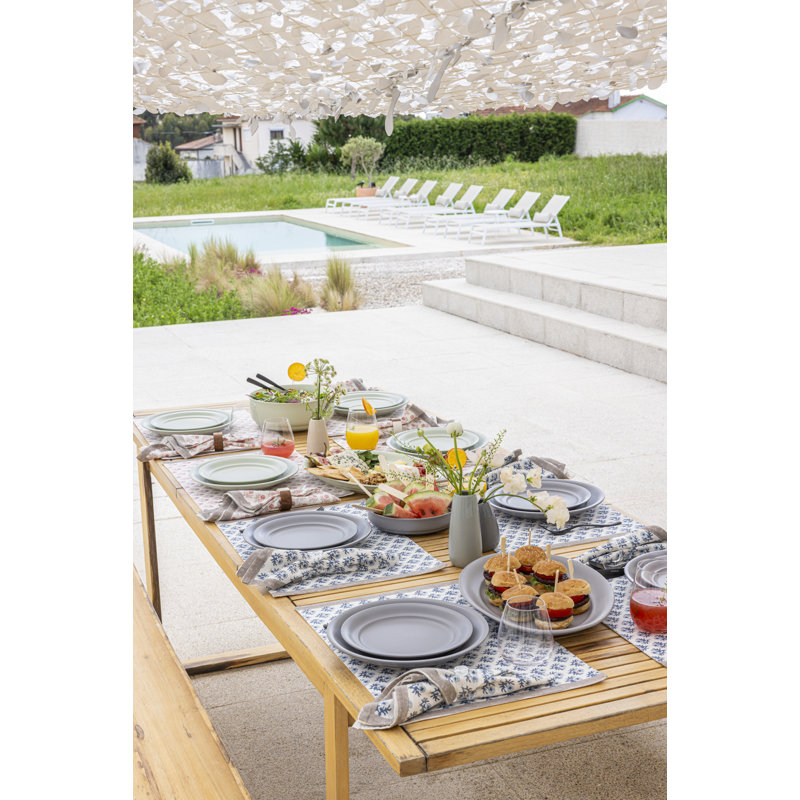 Over&Back Rimmed Oval Serving Platter, Gray