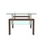Table basse, table basse rectangulaire en verre, table basse transparente, tables d'appoint modernes pour le salon, meubles de salon-509519619