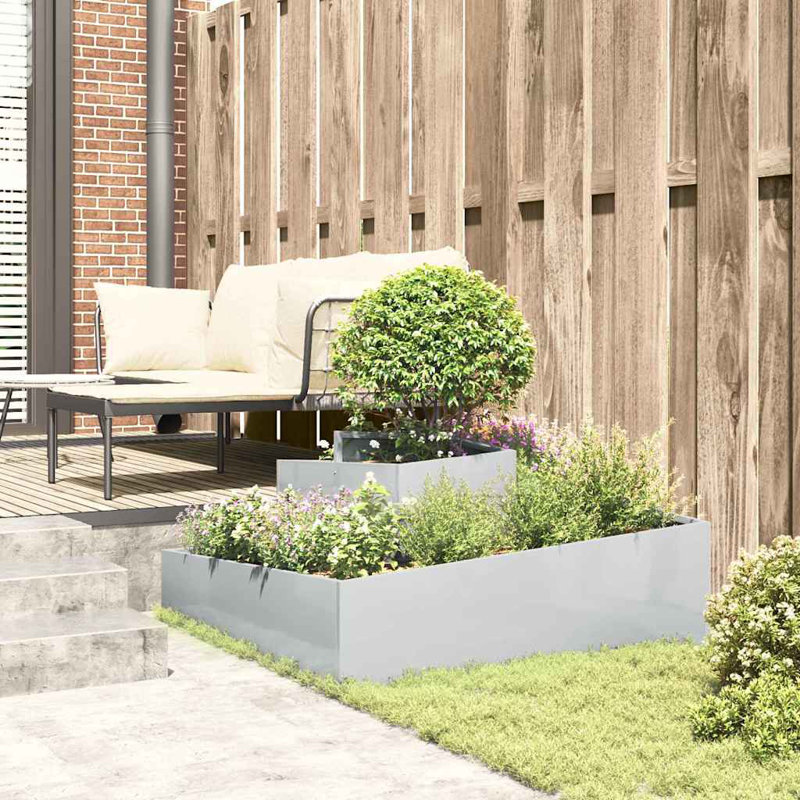 Garden Planter Metal Outdoor Terrace Accessories Pots Modern Holder Box, 50cmH x 100cmW x 100cmD