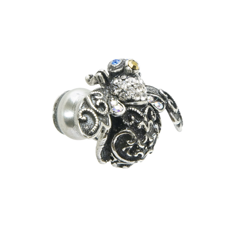 In The Garden rose round escutcheon decorated with Swarovski crystals in finish Museum Gold, Silver