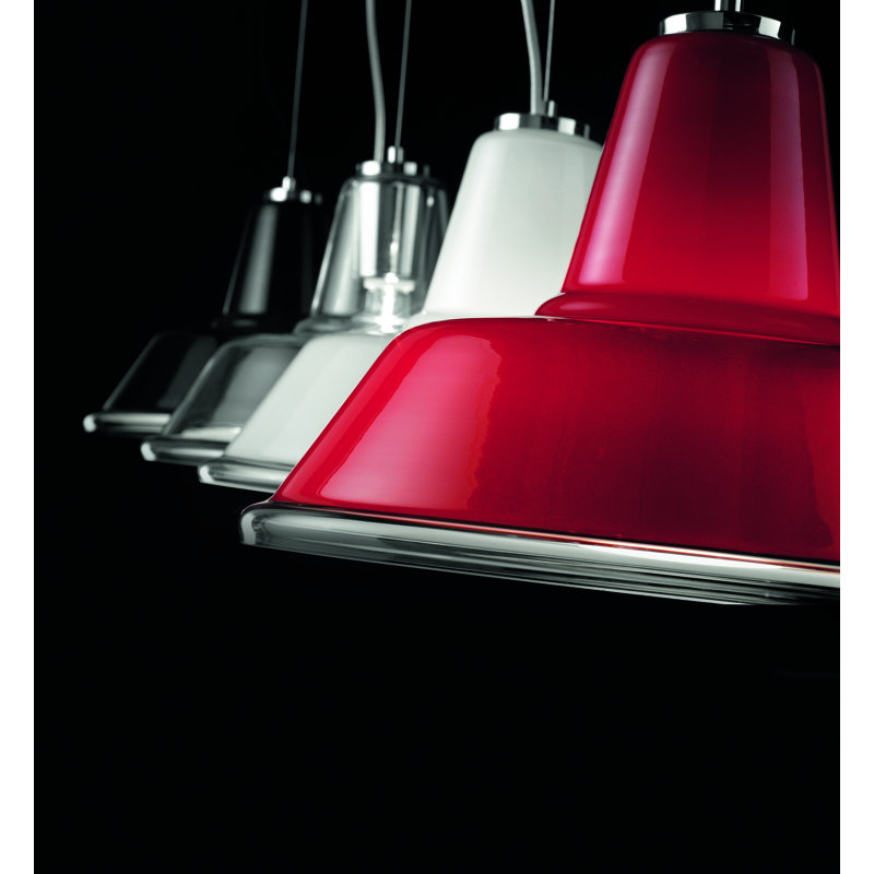 1 - Light Dome Pendant, Chrome/White, White