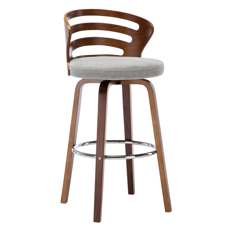 Tabouret de bar rotatif 28 po Hargrave, gris, Tissu
