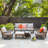 Ashjian Wicker Patio Conversation Set with Fire Pit Table-165689053-183565576