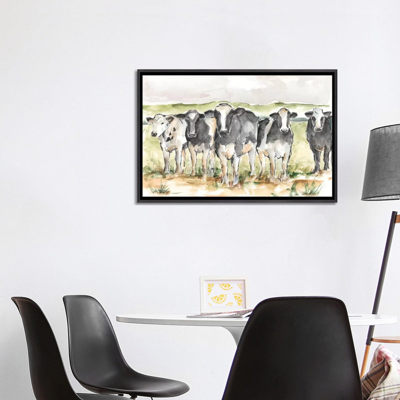 «Field Days II» par Ethan Harper - reproduction d'art, H 26 po x l 40 po x 1,5 po, Pas de tapis, Toile avec cadre noir patiné