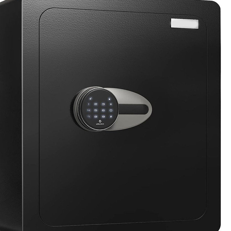 Fireproof Safe Box with Mute Function & Touch Screen Keypad, Money Safe with Removable Shelf & Led Light, Wall or Floor Mounting