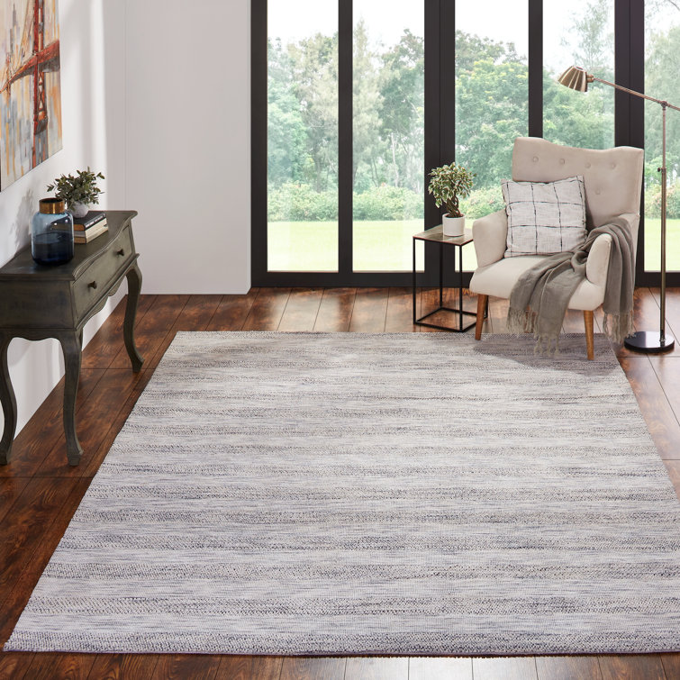 Recker Striped Tufted Gray/Beige Area Rug