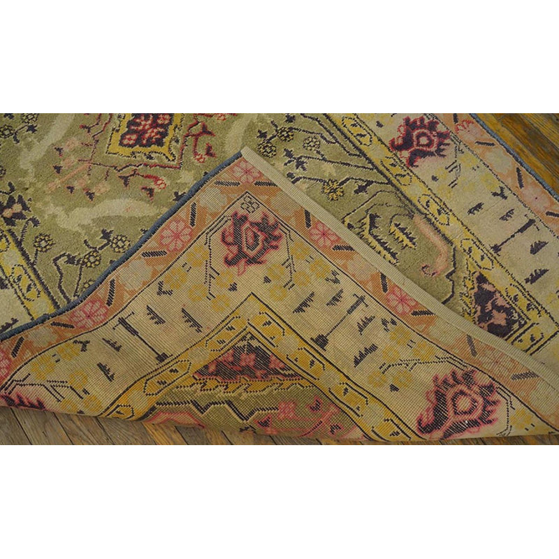 Tapis vert antique en coton vert à motif paon