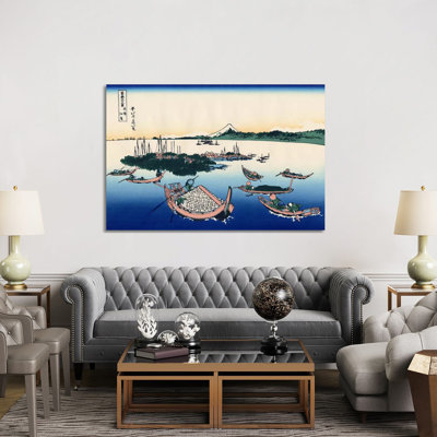 Tsukada Island In The Musashi Province by Katsushika Hokusai - Wrapped Canvas Painting
