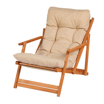 Ambrea Foldable Outdoor Patio Dining Side Chair with Cushion