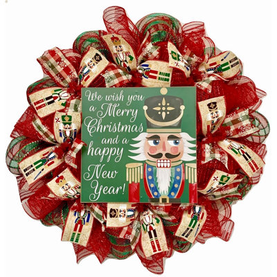Couronne de Noël casse-noisette fabriquée à la main
