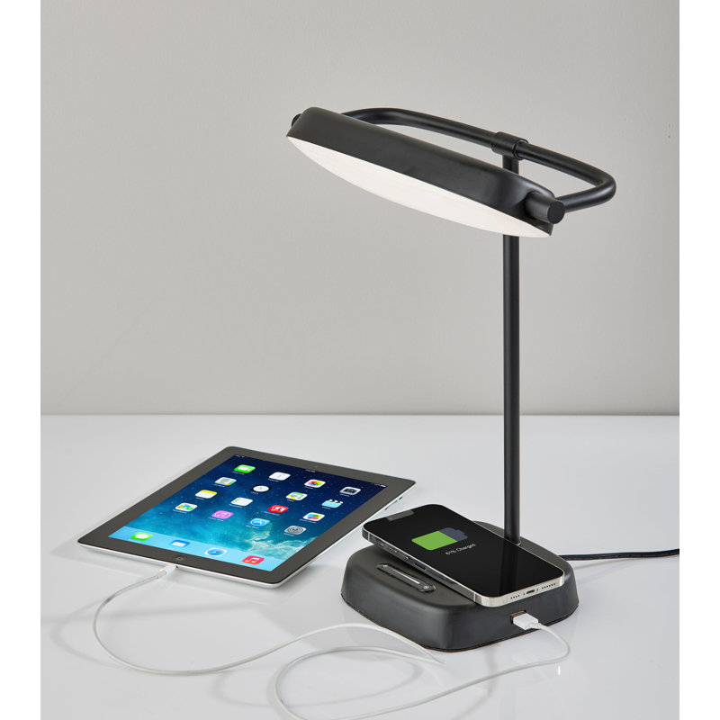 Lampe de bureau en métal, Noir, Noir