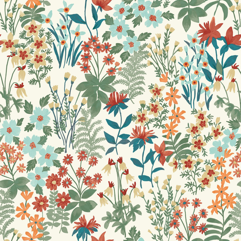 Arcadia Collection Classical Floral Wallpaper Roll, Red