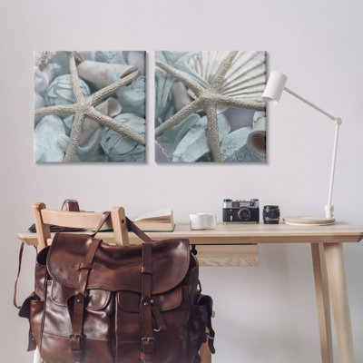 Dry Distressed Starfish 2 PC Canvas Wall Art Set by Susan Bryant