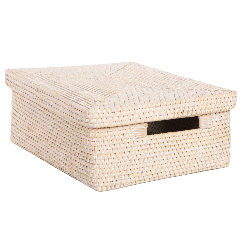 AllModern Wicker Bin, White