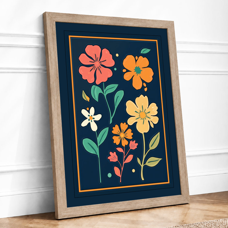 Blooms Botanical - Framed Print, A1 - 84.1 x 59.4 cm, Oak