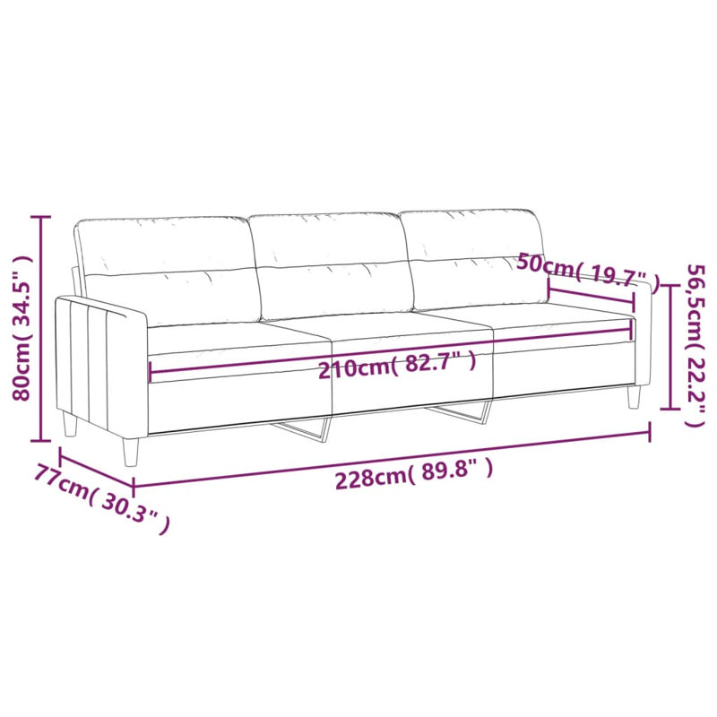 Linza Upholstered 78'' Sofa, Light Gray