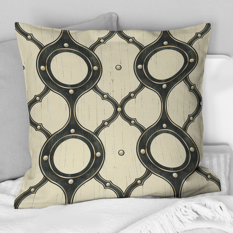 Coussin Beige Modern Trellis IX - Modern, H 16 po x l 16 po