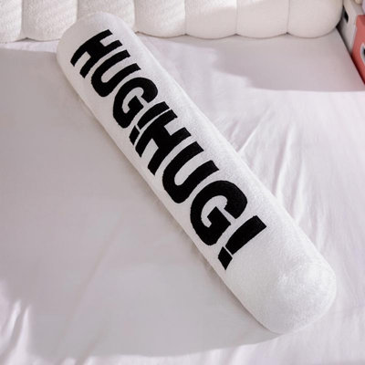 Body Pillow for Adults, Bolster Pillow with Removable Velour Cover, Long Round Roll Cylinder Pillow for Bed