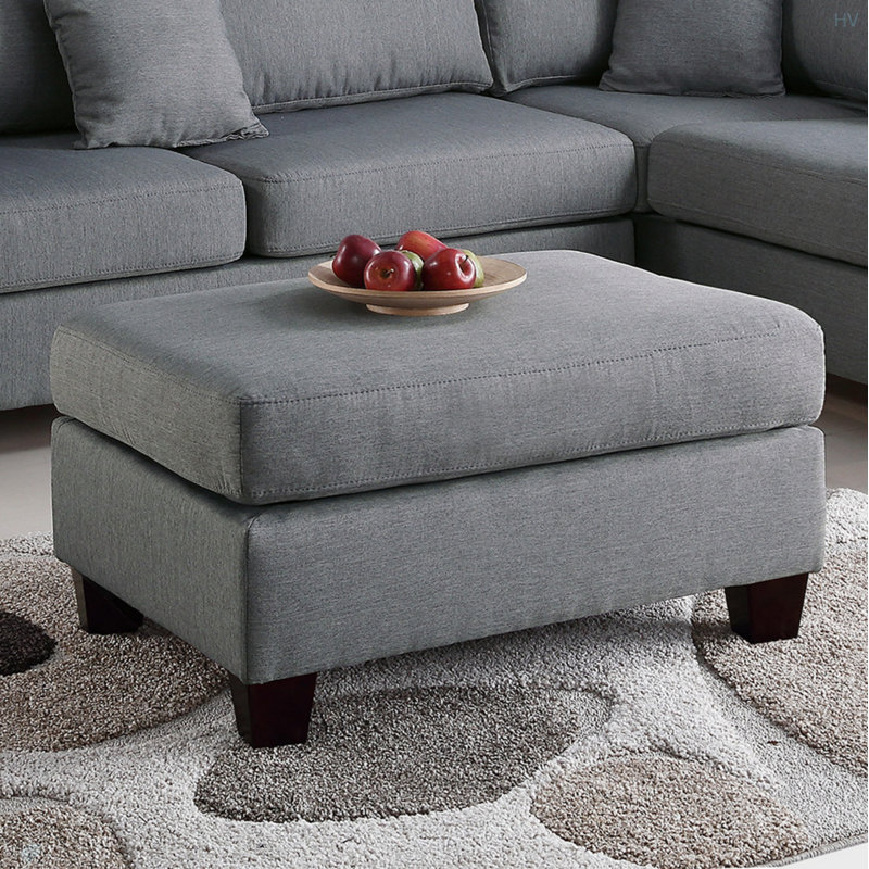 Polyfiber Reversible Sectional Sofa With Ottoman