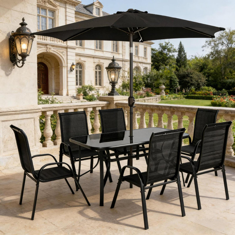 Ensemble de conversation d'extérieur, ensemble de table et chaises de salle à manger de patio, ensemble de mobilier de patio 8 pièces