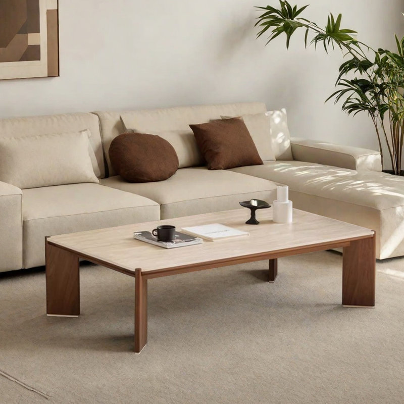 Minimalist design granite slab coffee table