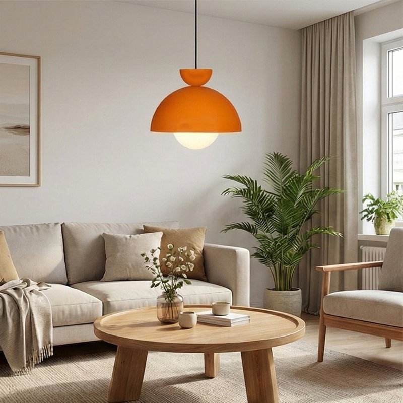 Luminaire suspendu en métal, Orange