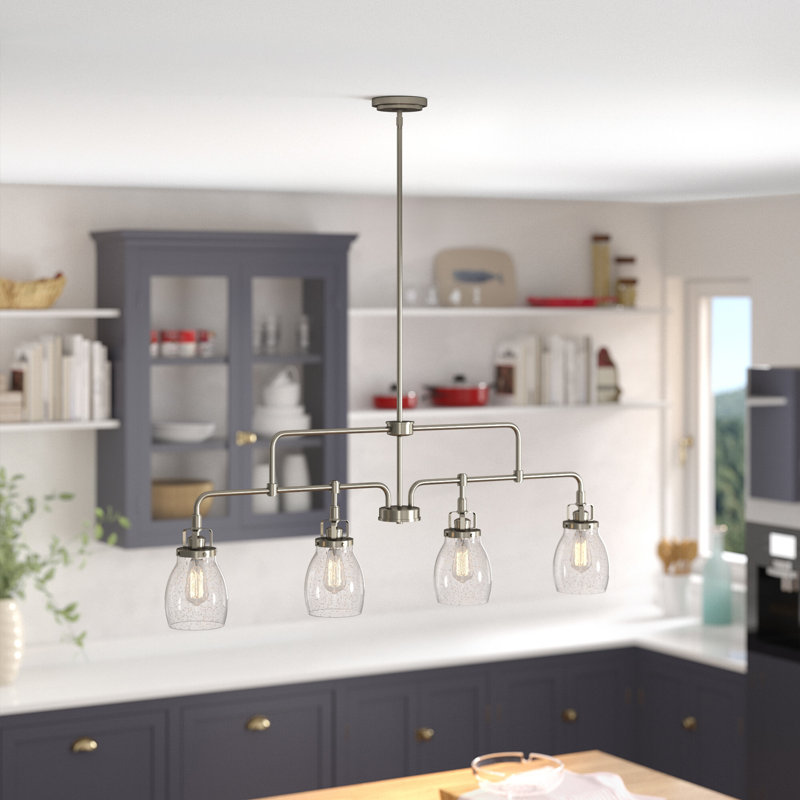 Belton Four Light Island Pendant from Generation Lighting , Brushed Nickel