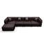 Ensemble de canapé moderne 134,4 po, canapé modulaire rembourré en similicuir 4 places avec conception touffetée à la main pure, 1 repose-pieds et 4 coussins, combinaison multiple pour le salon