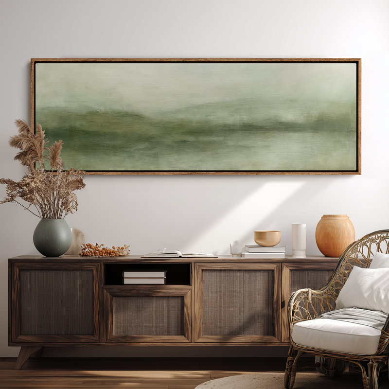 Très grand art mural rétro encadré pour art classique, H 20 po x l 60 po, Naturel