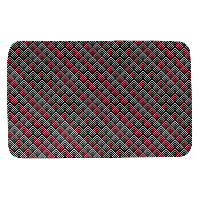 Tapis de salle de bain géométrique à dégradé inverse Avicia, l 17 po x L 24 po, Rouge pâle