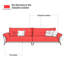 Canapé modulaire orange en cuir véritable-1139030997