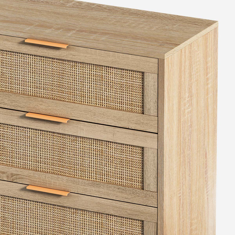 Armoire de rangement 6 tiroirs, H 29,58 po x l 59,11 po x P 15,8 po, Naturel