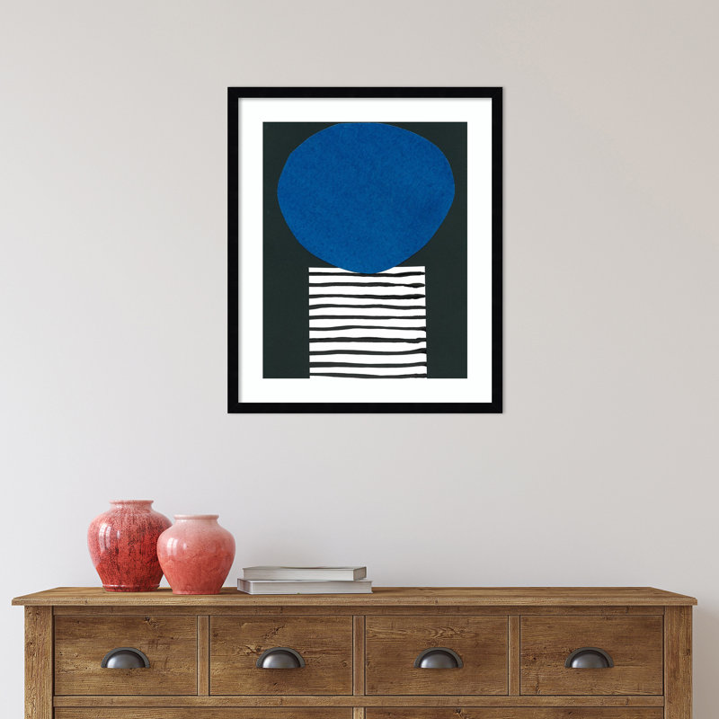 «Zaley Memphis In Blue V» par Renee W. Stramelframed, reproduction d'art, H 25 po x l 21 po x P 1 po, Noir